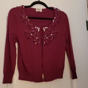 Milly purple beaded cardigan size M